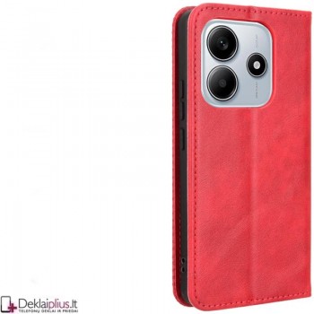 Dirbtinės odos atverčiamas dėklas su skyreliais - raudonas (Xiaomi Redmi Note 14 4G) Dirbtinės odos atverčiamas dėklas su skyreliais - raudonas (Xiaomi Redmi Note 14 4G)